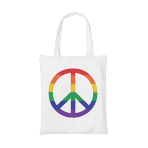 Rainbow Peace Sign Tote Bag