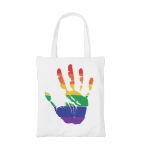 Rainbow Handprint Tote Bag