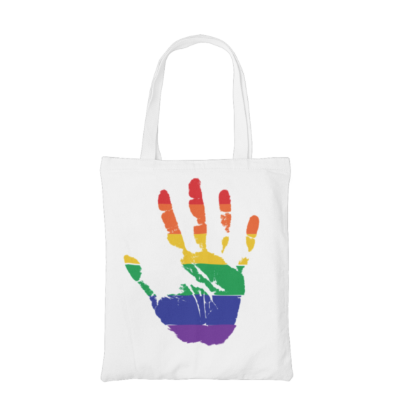 Rainbow Handprint Tote Bag