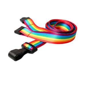 Rainbow Lanyards with Plastic J-Clip